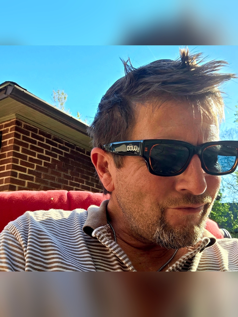 Gucci Blue Pilot Men's Sunglasses - Picture 1 of 10